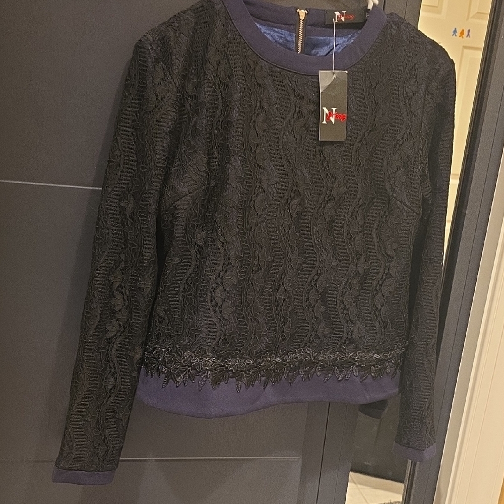 Elegant Black Lace Women's Top